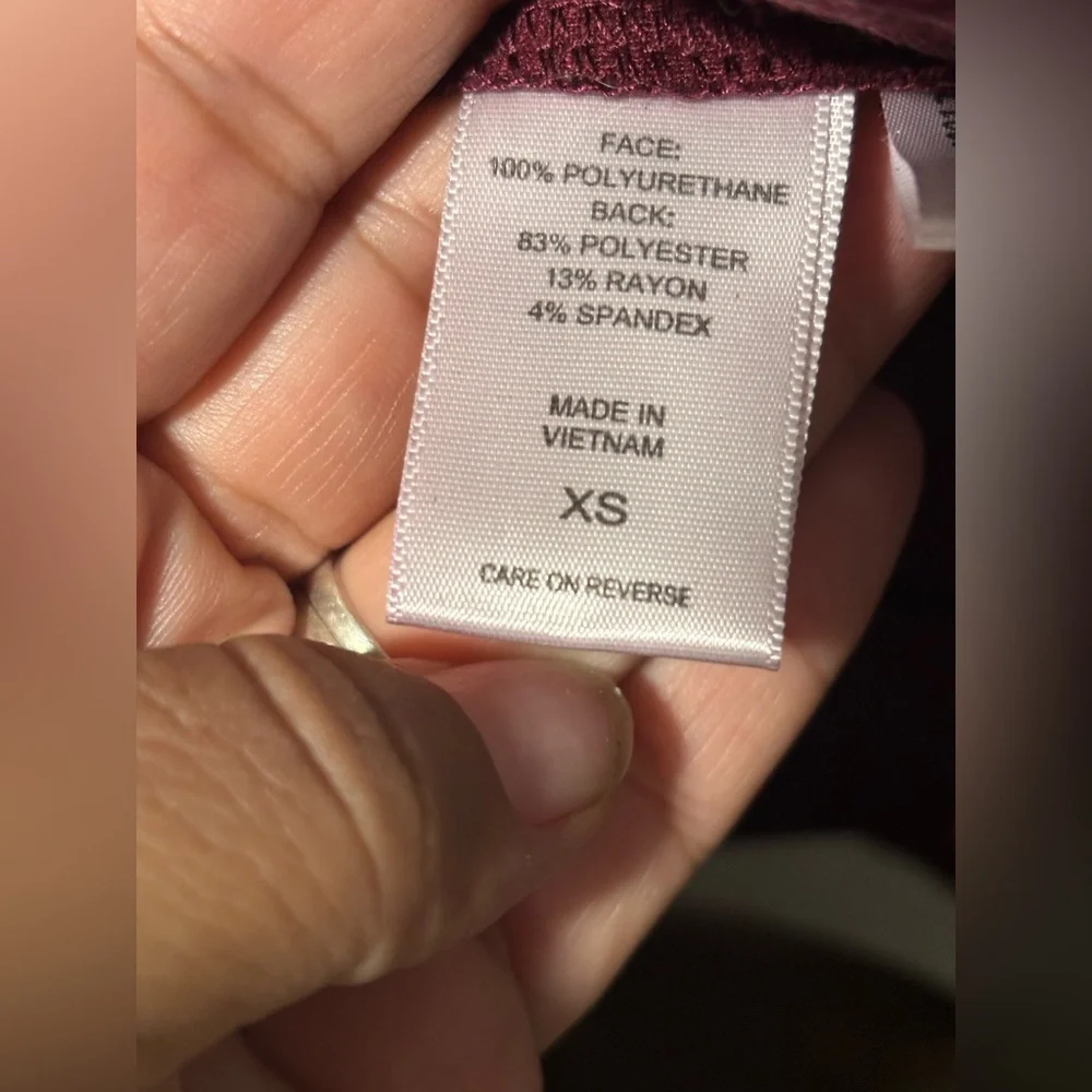 New York & Company Maroon Hooded Leather Jacket - Picture 7 of 7